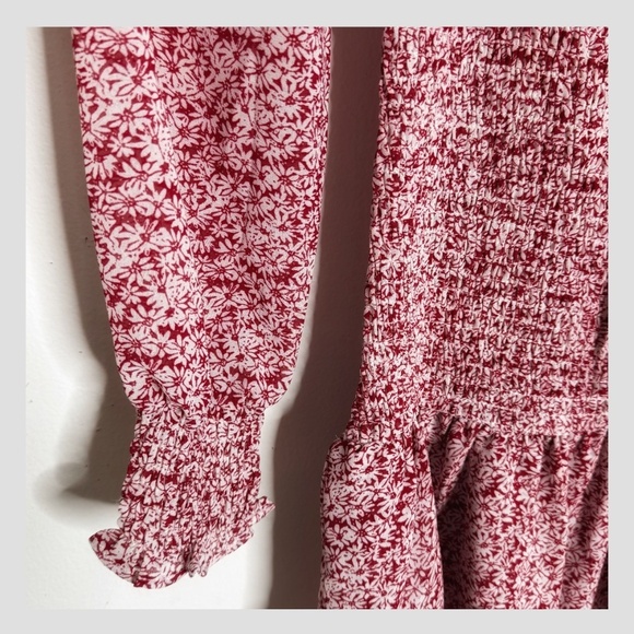 Princess Polly Carrillo Dress Shirred Waist Sheer Long Sleeves Ruffle Skirt Sz 4 - Picture 8 of 16